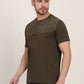Olive Printed Slim Fit T-Shirt | JadeBlue