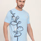 Light Blue Printed Slim Fit T-Shirt | JadeBlue