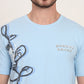 Light Blue Printed Slim Fit T-Shirt | JadeBlue