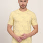 Light Yellow Printed Slim Fit T-Shirt | JadeBlue