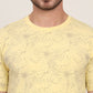 Light Yellow Printed Slim Fit T-Shirt | JadeBlue