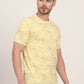 Light Yellow Printed Slim Fit T-Shirt | JadeBlue