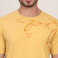 Yellow Printed Slim Fit T-Shirt | JadeBlue