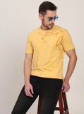 Yellow Printed Slim Fit T-Shirt | JadeBlue