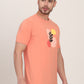 Peach Printed Slim Fit T-Shirt | JadeBlue