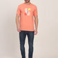 Peach Printed Slim Fit T-Shirt | JadeBlue