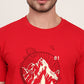 Red Printed Slim Fit T-Shirt | JadeBlue