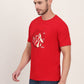 Red Printed Slim Fit T-Shirt | JadeBlue