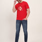 Red Printed Slim Fit T-Shirt | JadeBlue