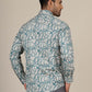 Green Printed Slim Fit Party Wear Shirt | Greenfibre