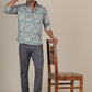 Green Printed Slim Fit Party Wear Shirt | Greenfibre