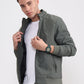 Olive Green Solid Slim Fit Winter Jacket | Greenfibre