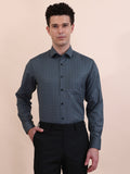 Green Checked Slim Fit Formal Shirt | Greenfibre