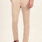 Beige Solid Super Slim Fit Casual Trouser | Greenfibre