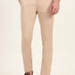 Beige Solid Super Slim Fit Casual Trouser | Greenfibre