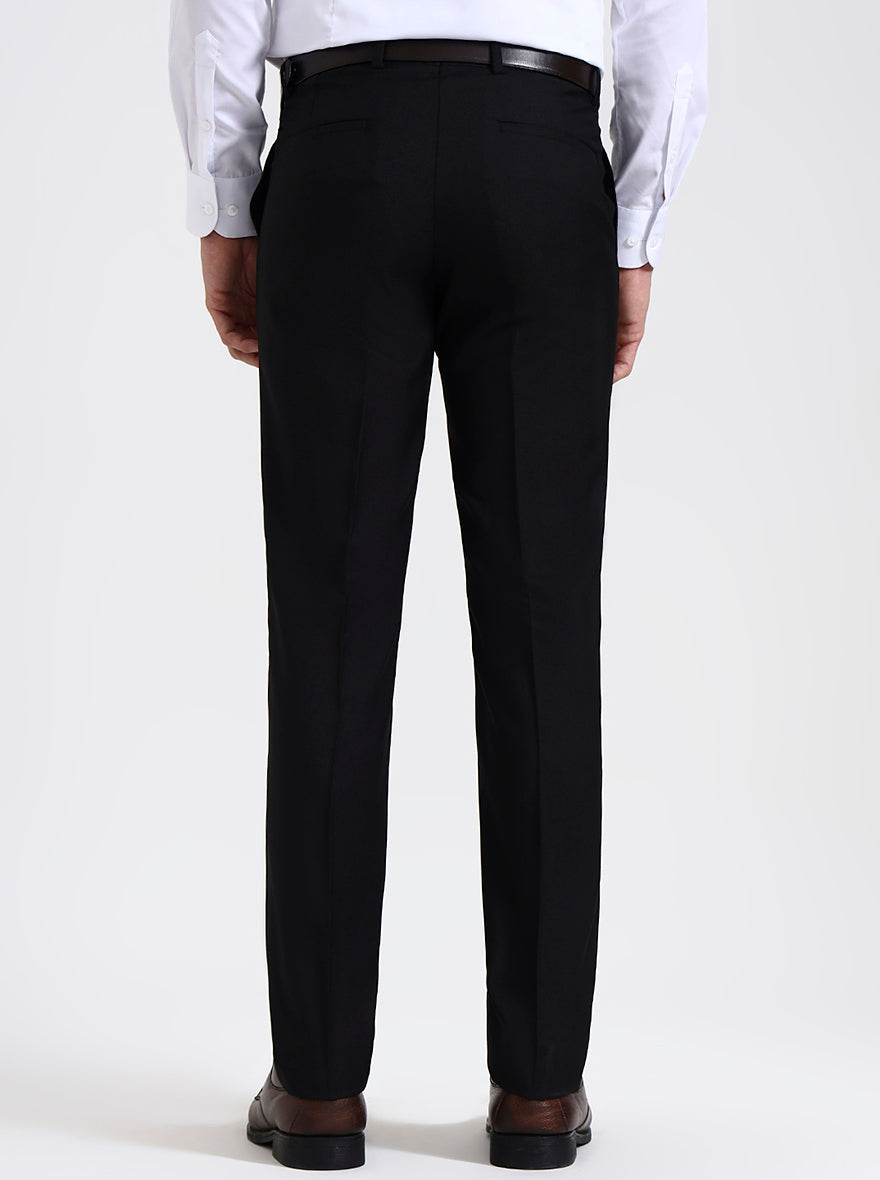 Black Solid Super Slim Fit Formal Trouser | Greenfibre