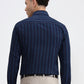 Navy Blue Striped Slim Fit Formal Shirt | Greenfibre