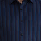 Navy Blue Striped Slim Fit Formal Shirt | Greenfibre