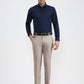 Navy Blue Striped Slim Fit Formal Shirt | Greenfibre