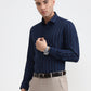 Navy Blue Striped Slim Fit Formal Shirt | Greenfibre