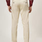 Cream Solid Neo Fit Casual Trouser | Greenfibre