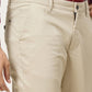 Cream Solid Neo Fit Casual Trouser | Greenfibre