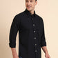 Black Printed Smart Fit Semi Casual Shirt | Greenfibre