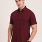 Wine Solid Slim Fit Casual Shirt | Greenfibre