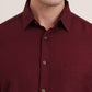 Wine Solid Slim Fit Casual Shirt | Greenfibre