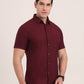 Wine Solid Slim Fit Casual Shirt | Greenfibre