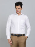 White Striped Slim Fit Formal Shirt | Metal