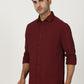 Maroon Solid Slim Fit Party Wear Shirt | Greenfibre