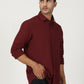 Maroon Solid Slim Fit Party Wear Shirt | Greenfibre