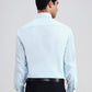 Aqua Blue  Checked Slim Fit Formal Shirt | Greenfibre