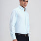 Aqua Blue  Checked Slim Fit Formal Shirt | Greenfibre