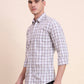 Purple Checked Smart Fit Semi Casual Shirt | Greenfibre