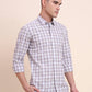 Purple Checked Smart Fit Semi Casual Shirt | Greenfibre
