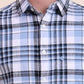 Blue Checked Slim Fit Casual Shirt | Greenfibre