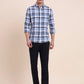 Blue Checked Slim Fit Casual Shirt | Greenfibre