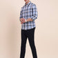 Blue Checked Slim Fit Casual Shirt | Greenfibre