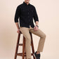 Khaki Printed Super Slim Fit Casual Trouser | Greenfibre