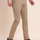 Khaki Printed Super Slim Fit Casual Trouser | Greenfibre