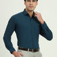 Green Solid Slim Fit Party Wear Shirt | Greenfibre