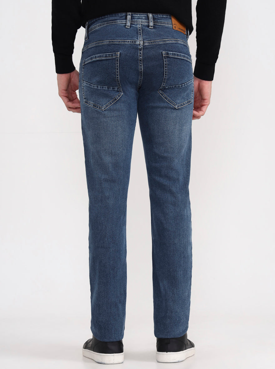 Mid Blue Washed Narrow Fit Jeans | Greenfibre
