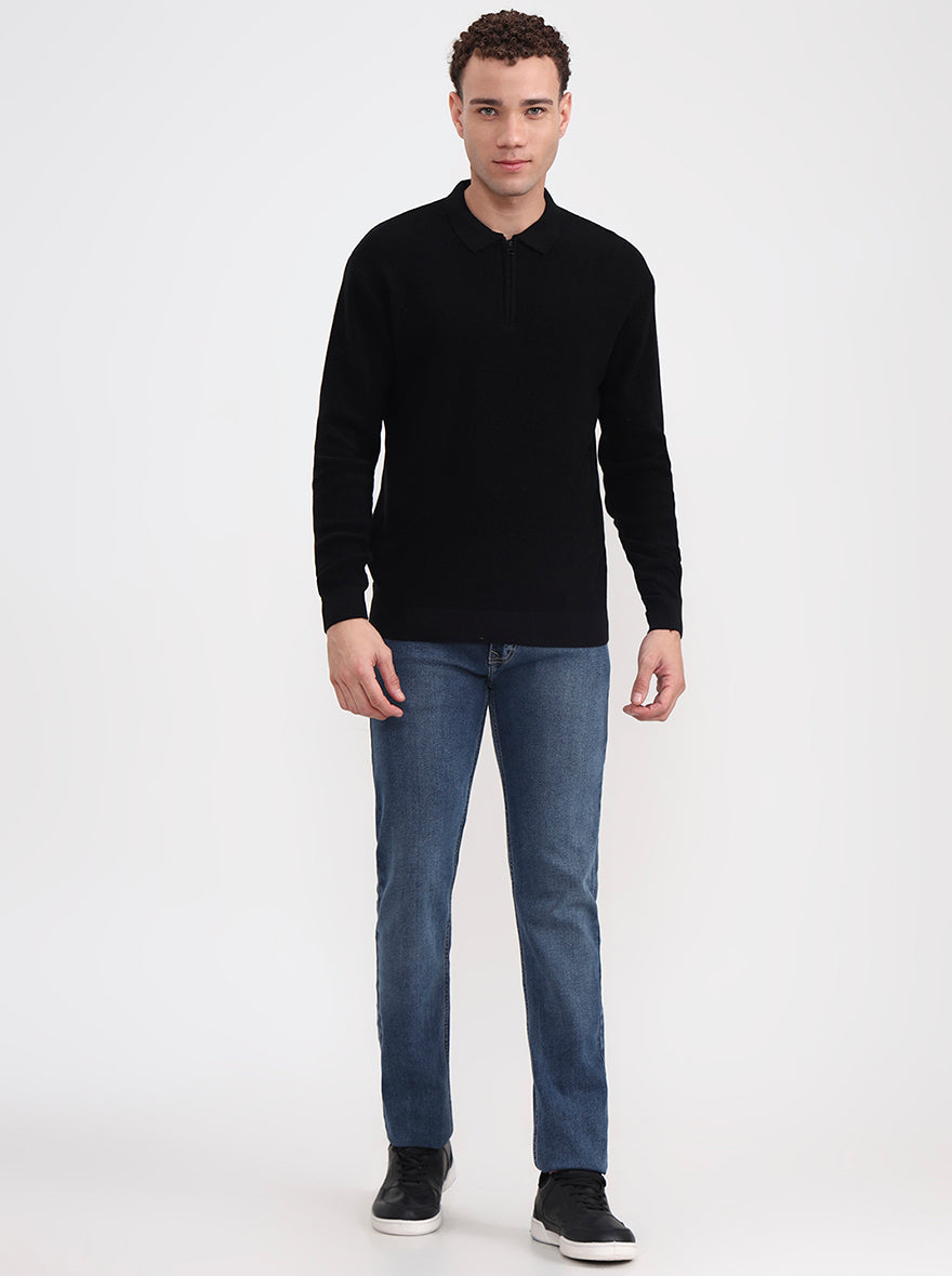 Mid Blue Washed Narrow Fit Jeans | Greenfibre