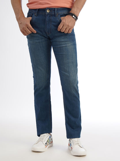 Blue Washed Slim Fit Jeans | Greenfibre