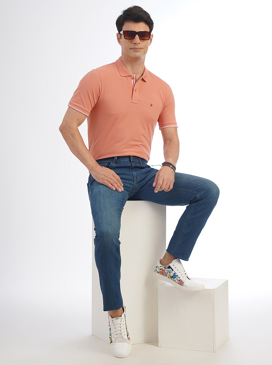 Blue Washed Slim Fit Jeans | Greenfibre