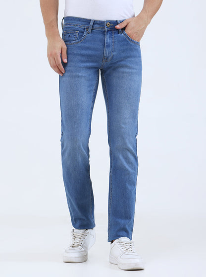 Light Blue Washed Narrow Fit Jeans | Greenfibre