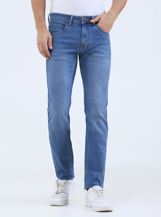 Light Blue Washed Narrow Fit Jeans | Greenfibre