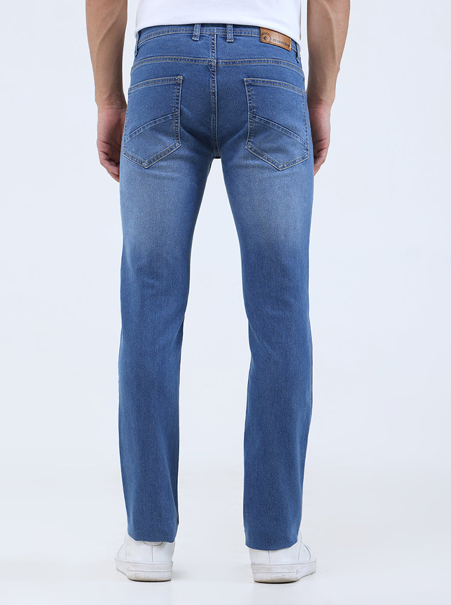 Light Blue Washed Narrow Fit Jeans | Greenfibre